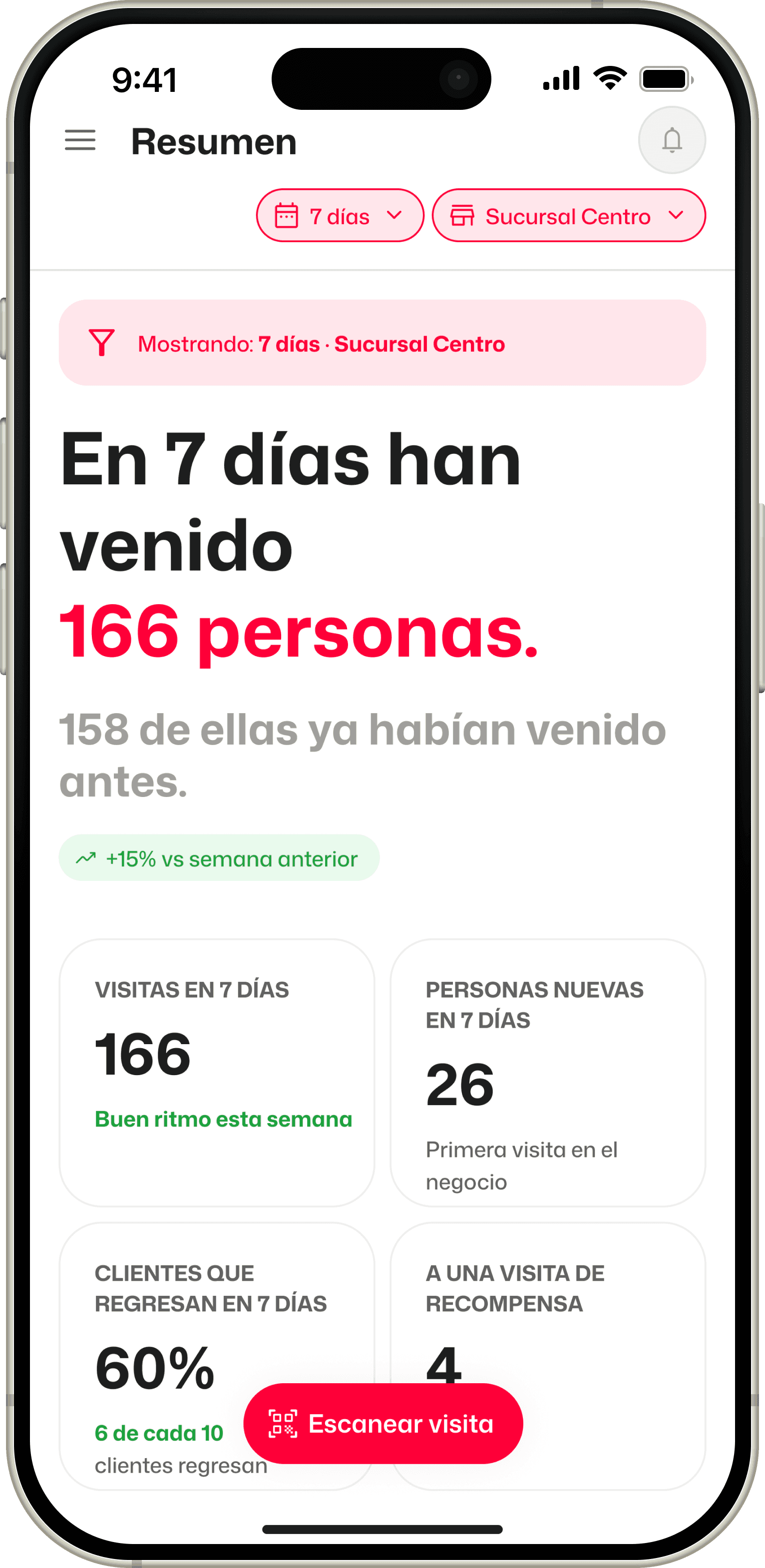 iPhone con la interfaz de Tarjeto Negocios